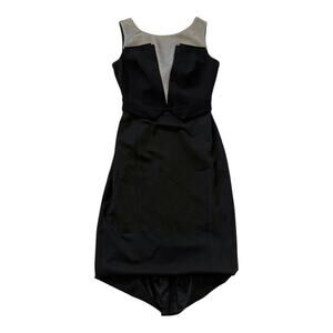 NWT Karen Millen Cocktail Dress - Size 4 - Black/Gray Sheath - Midi Length